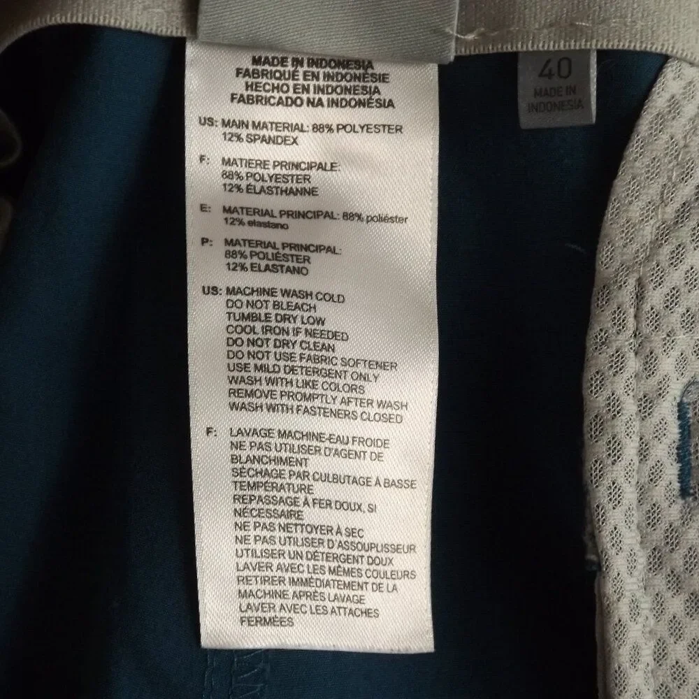ADIDAS Shorts, 40, Dark Teal, Stretchy, Bermuda, Zipper, 4 Pockets, Blue Green